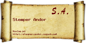 Stemper Andor névjegykártya