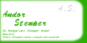 andor stemper business card